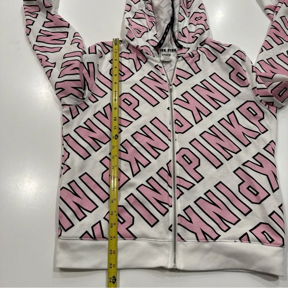 VICTORIA'S SECRET PINK GRAPHIC HOODIE FASHION SHOW FULL ZIP size L - Picture 9 of 12